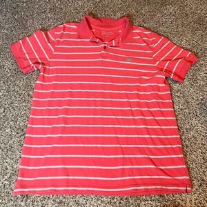 Banana‎ Republic Striped Polo Shirt Short Sleeve Casual Red White Large
